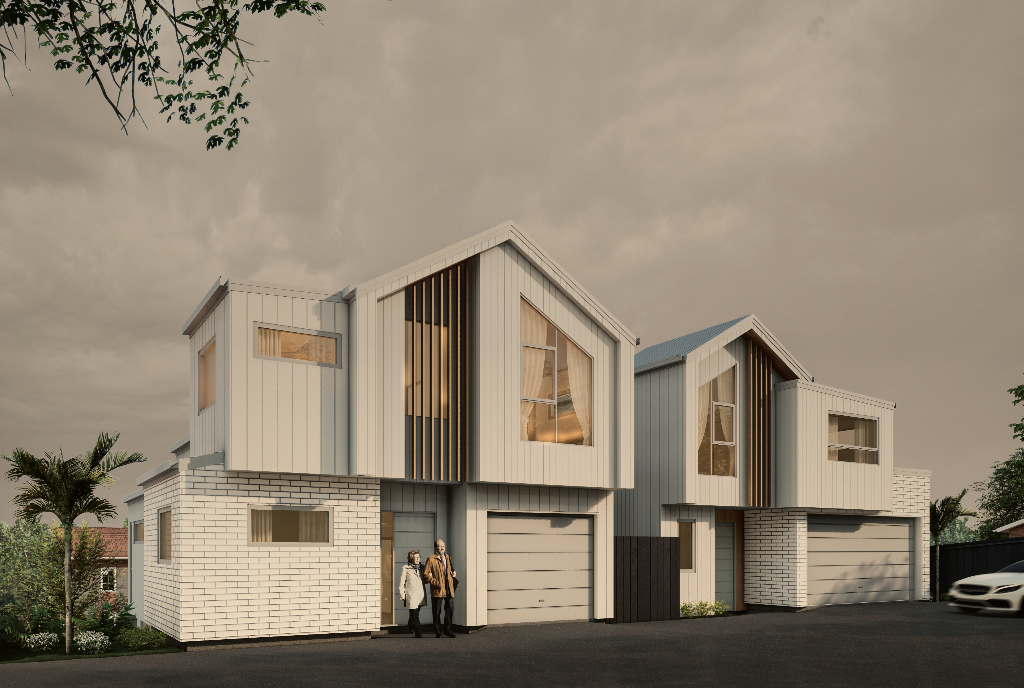 Lavery Place residential development with pale cladding and warm timber screens.